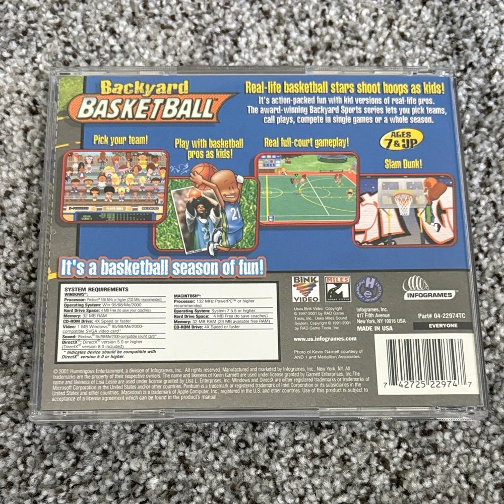 Backyard Basketball PC Game - Black Case